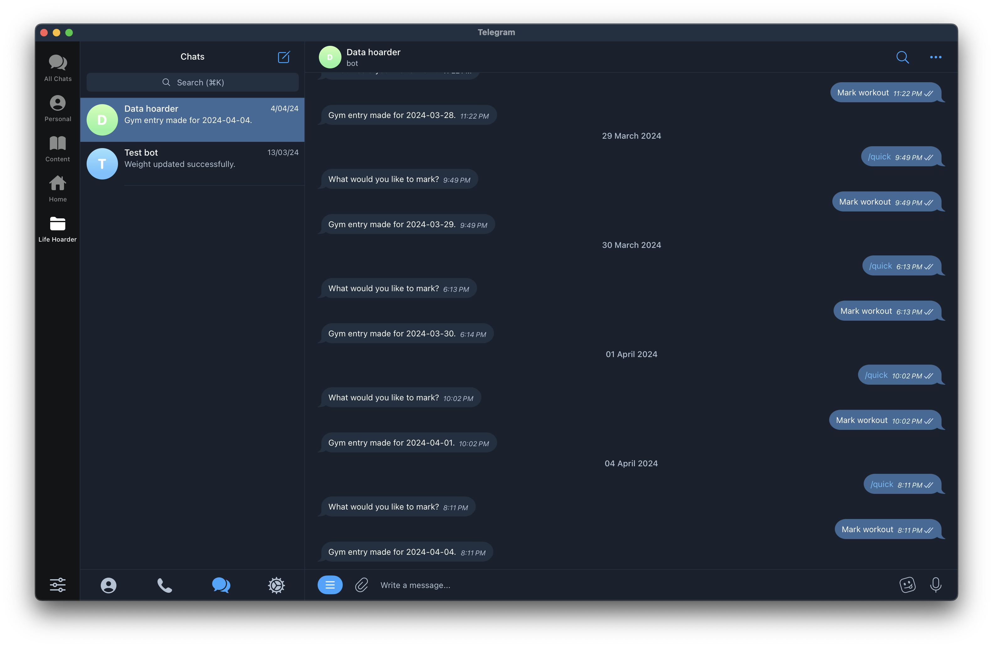 Life Hoarder - Personal Data Tracker